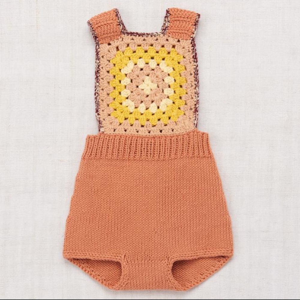 Misha and Puff knit Sunsuit Overall Romper - Clay